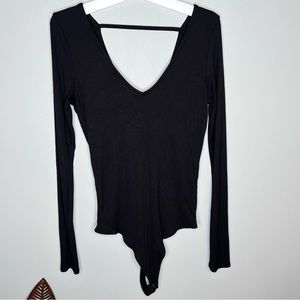 Abercrombie and Fitch Black Ribbed Bodysuit